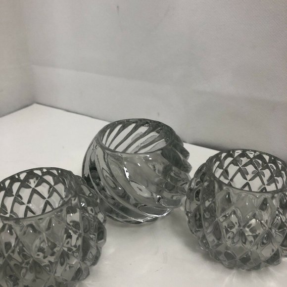 Set Of 3 Candle Holders Glasses / Candle Voltive - Picture 2 of 8